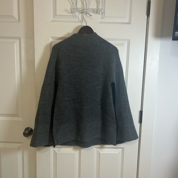 Ralph Lauren Mock Neck Sweater Poncho one size charcoal, gray - Picture 11 of 16